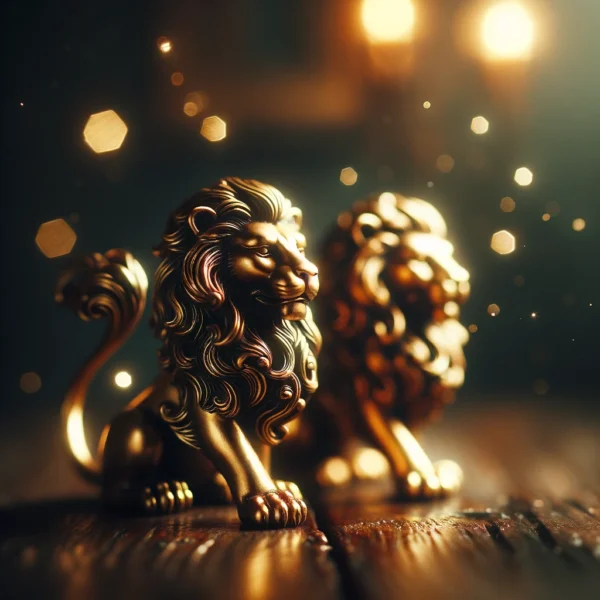 Golden Lions Figurine