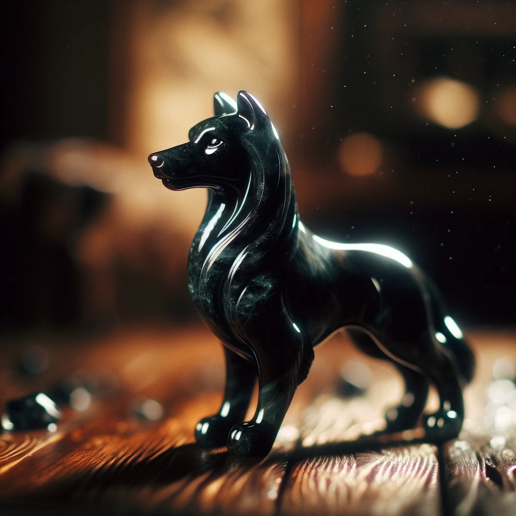 Onyx Dog Figurine