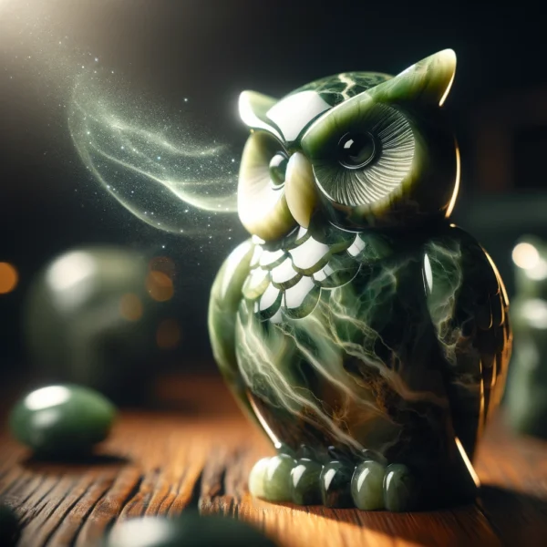 Serpentine Owl Figurine