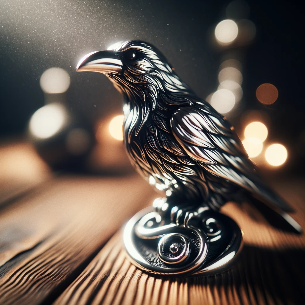 Silver Raven Figurine